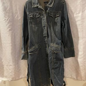 Vintage denim trench coat